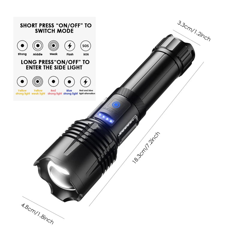 Portable Long-Range Outdoor Camping Flashlight Strong Light Mobile Charging Treasure Home Use Long-Life Electric Power Source