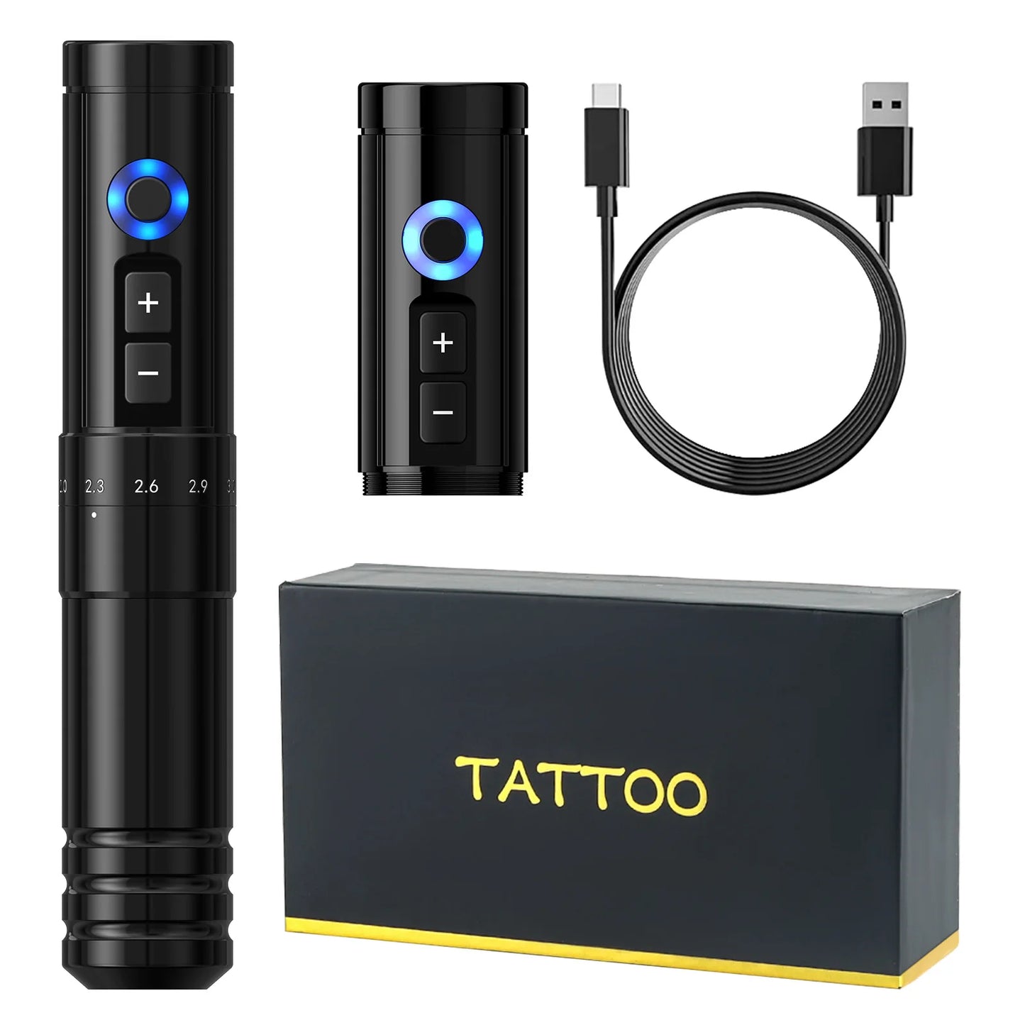 Ambition V1mini 2.0-3.5mm Adjustable Stroke Wireless Permanent Makeup Tattoo Pen Machine for Eyebrow Eyeliner Lip with 2 Battery