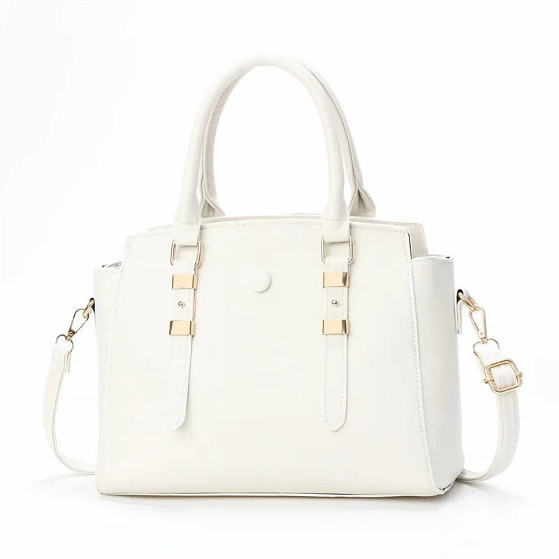 2024 New Women's Large-Capacity Retro Leisure Bag Casual Tote Oblique Straddle One-Shoulder Handbag Zipper Pure Color Simple