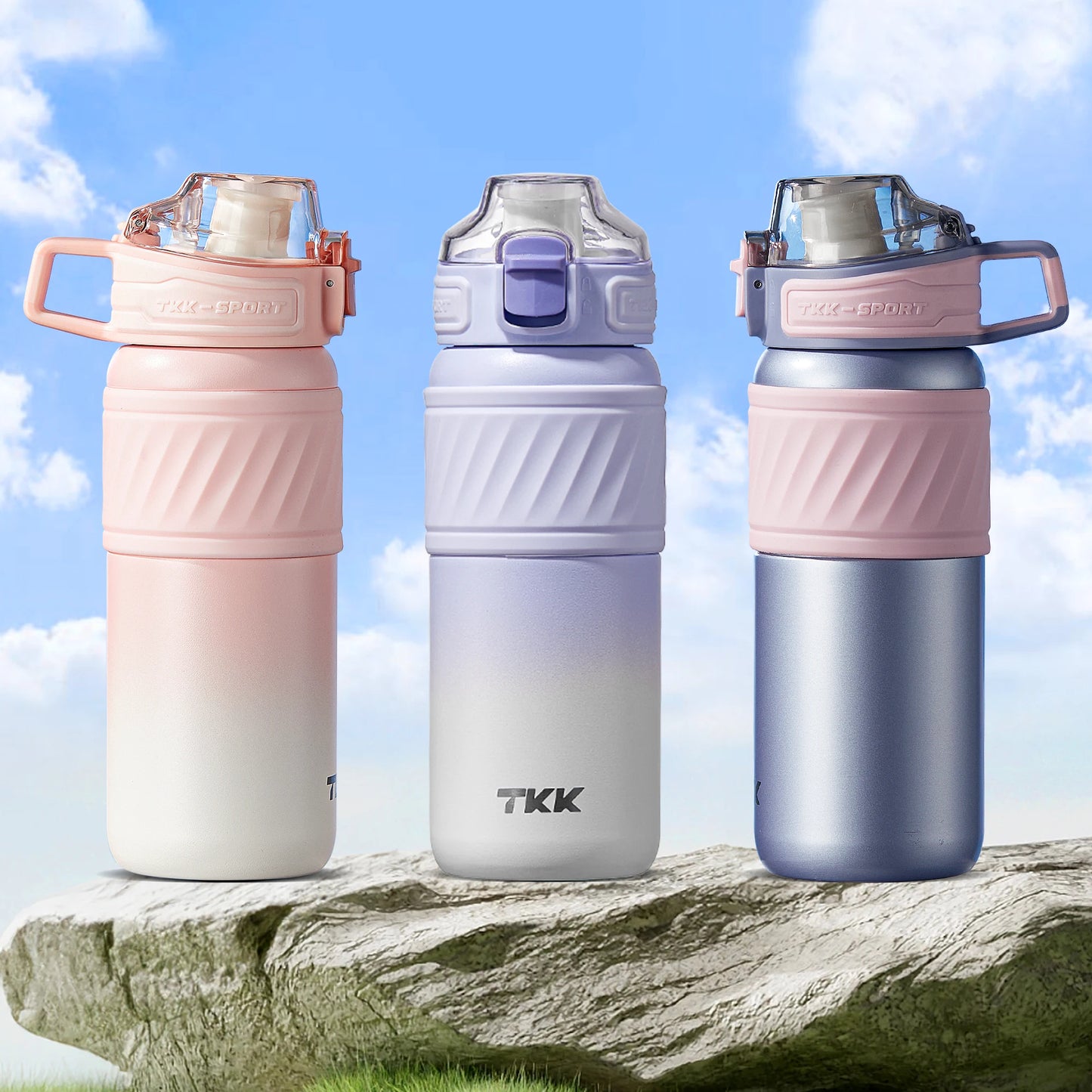 Custom Logo 500ml Double-Wall Insulated Straw Sports Travel Bottle Tumbler Leak-Proof Hiking Mug Food Grade Feature for Kids