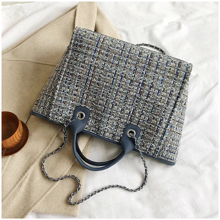 Women Tote Bag Fashion Nylon Large Handbag Chains Shoulder Bags Ladies Big Messenger Bag, Shopping Bag