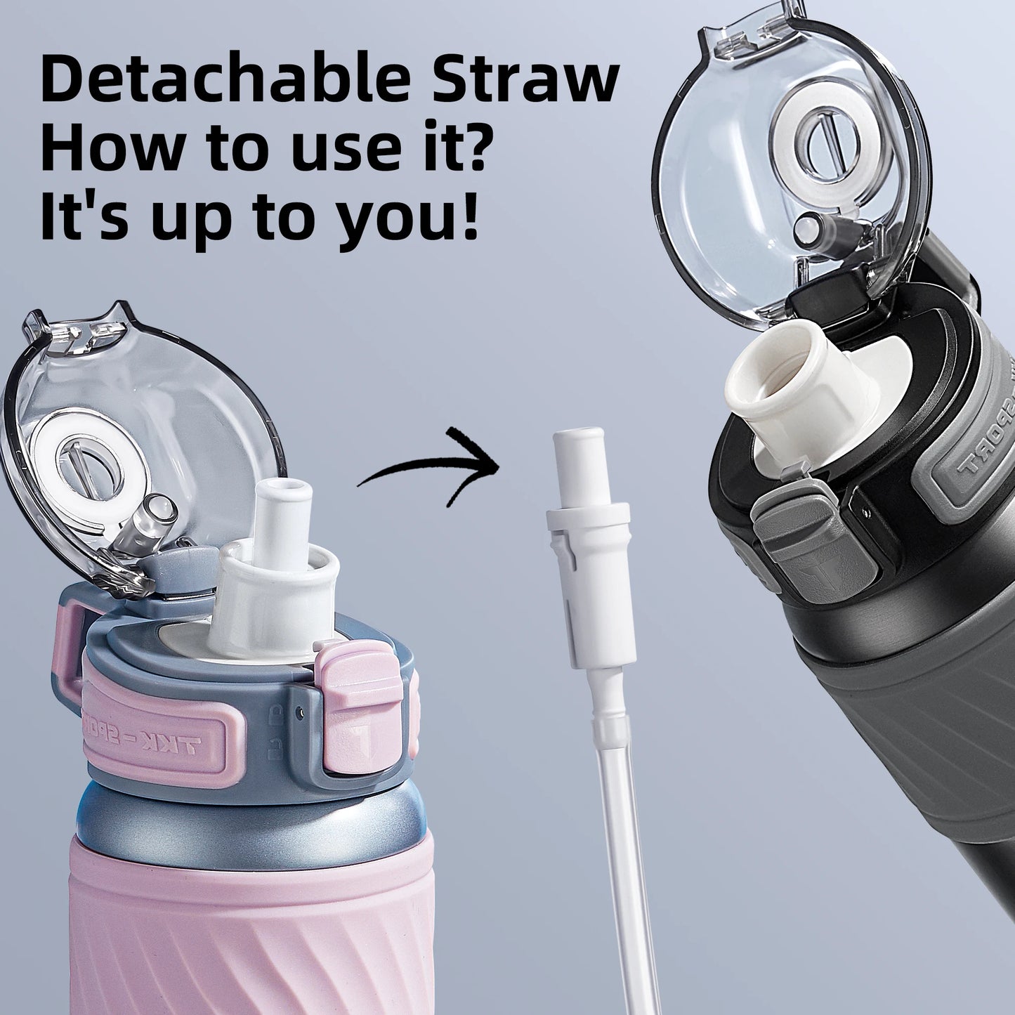 Custom Logo 500ml Double-Wall Insulated Straw Sports Travel Bottle Tumbler Leak-Proof Hiking Mug Food Grade Feature for Kids