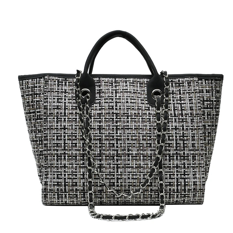 Women Tote Bag Fashion Nylon Large Handbag Chains Shoulder Bags Ladies Big Messenger Bag, Shopping Bag