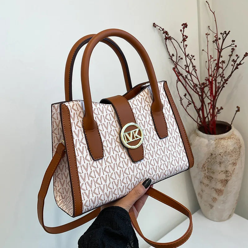 PU Material Women's Handbag, Multi-functional Portable Single-shoulder Bag, Zipper Closure, Leather Lining Bag 5071