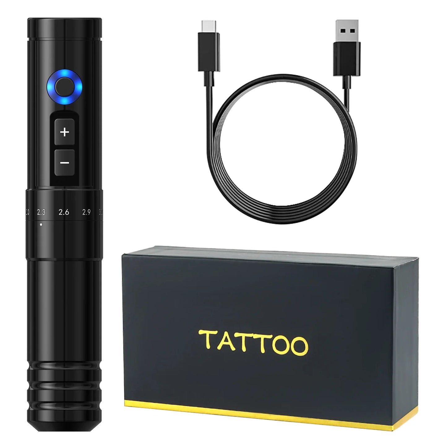 Ambition V1mini 2.0-3.5mm Adjustable Stroke Wireless Permanent Makeup Tattoo Pen Machine for Eyebrow Eyeliner Lip with 2 Battery