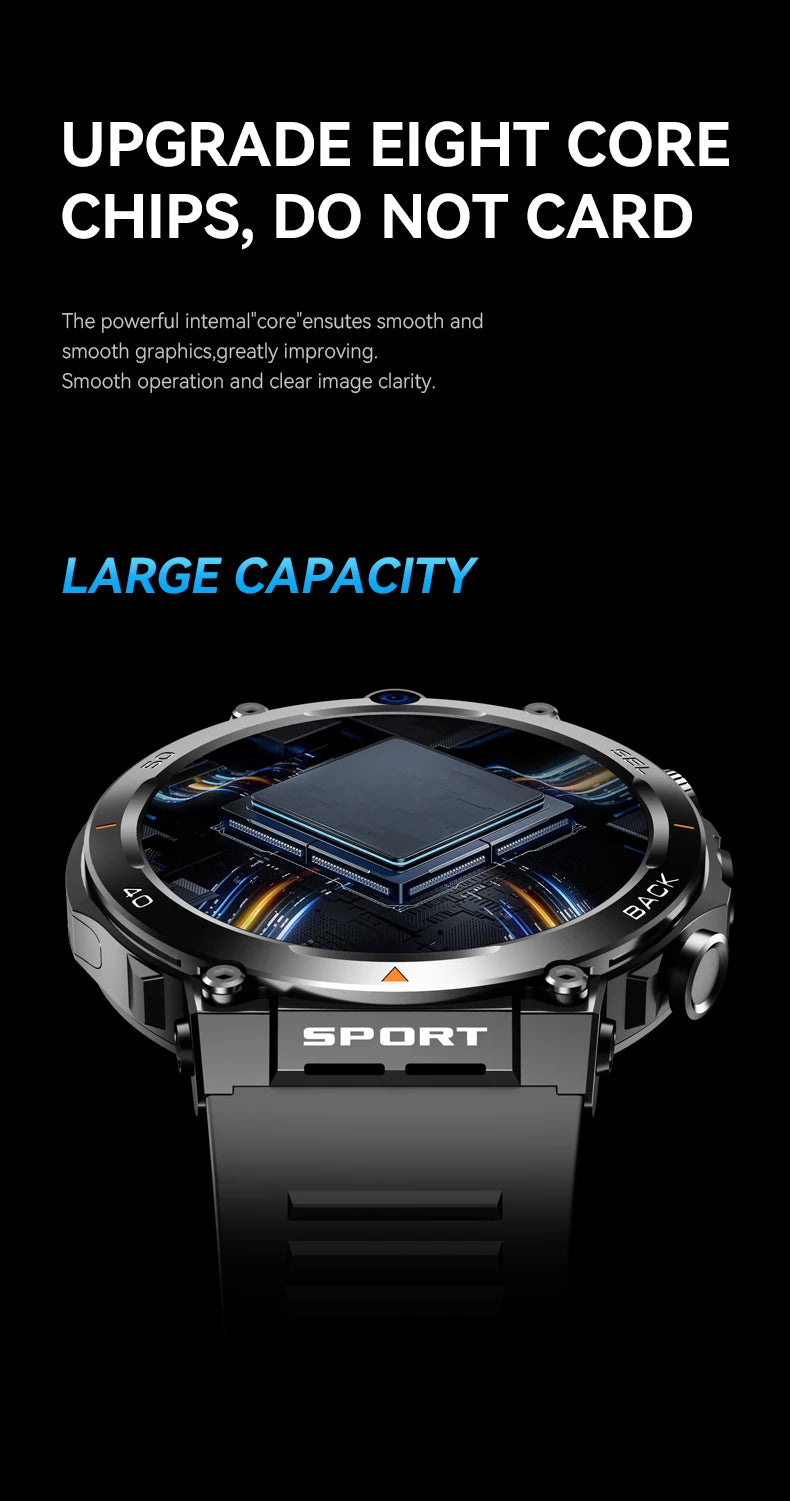 2024 4G 5G Smart Watch H10 WiFi GPS Dual Camera Video Call NFC 4+64GB 900MAH Battery Android Sport Smart Watch