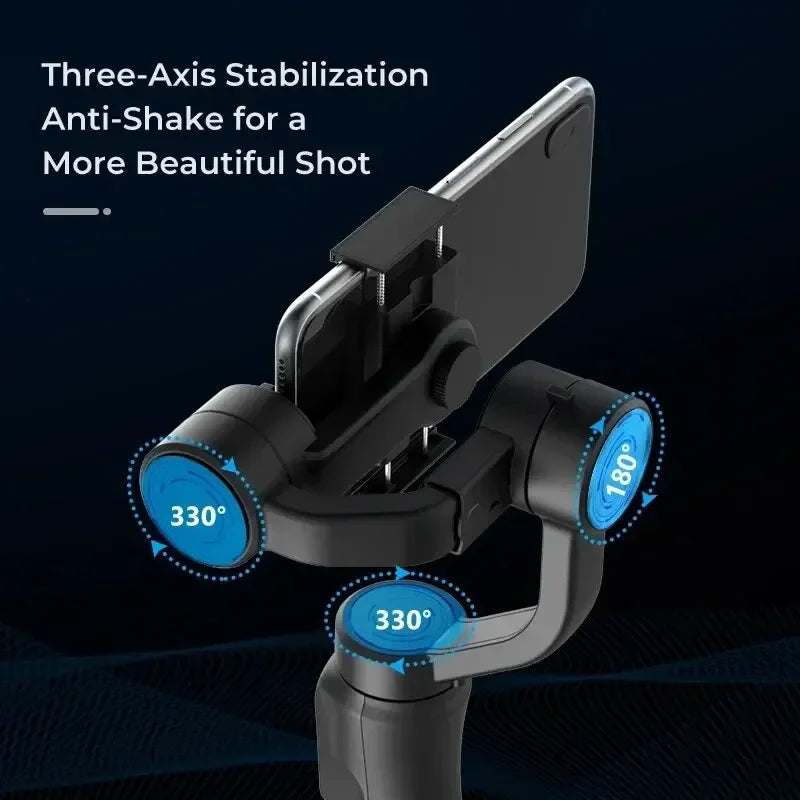 H4 3 Axis Handheld Smartphone F6 Gimbal Stabilizer Cellphone for Action Camera Phone Video Record Face Tracking VLOG Selfie