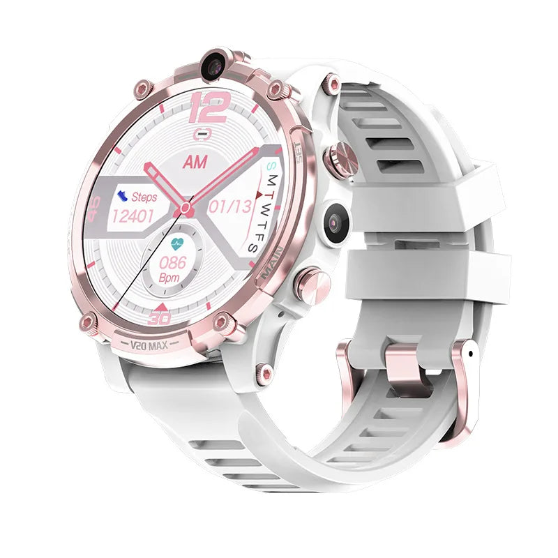 2023 V20 Customizable Men's Ladies Android Smart Watch GPS SIM Card WIFI 4G TikTok 5G Features IPS Display Rubber Answer Call