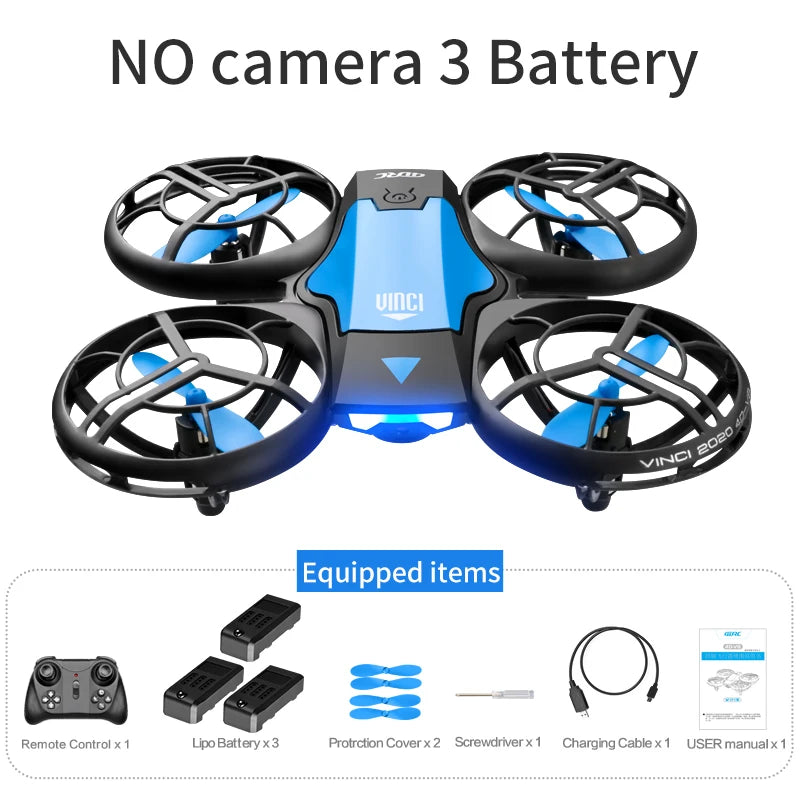 New V8 Mini Drone 4K 1080P HD Camera WiFi Fpv Air Pressure Altitude Hold Black Quadcopter RC Drone