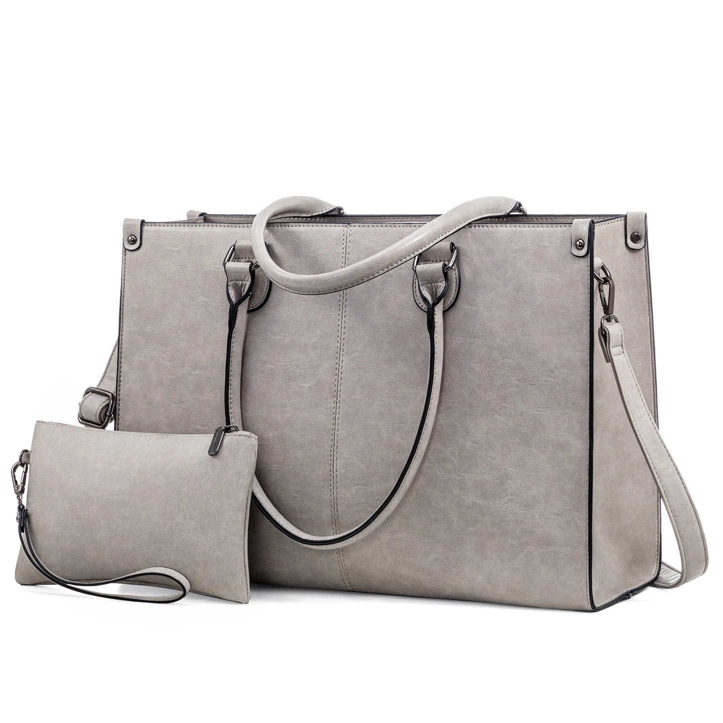 LOVEVOOK 2024 Hot Sale Vintage PU Leather Computer Bag Business Handbag Large Capacity Laptop Tote Work Bag Laptop Bag for Women