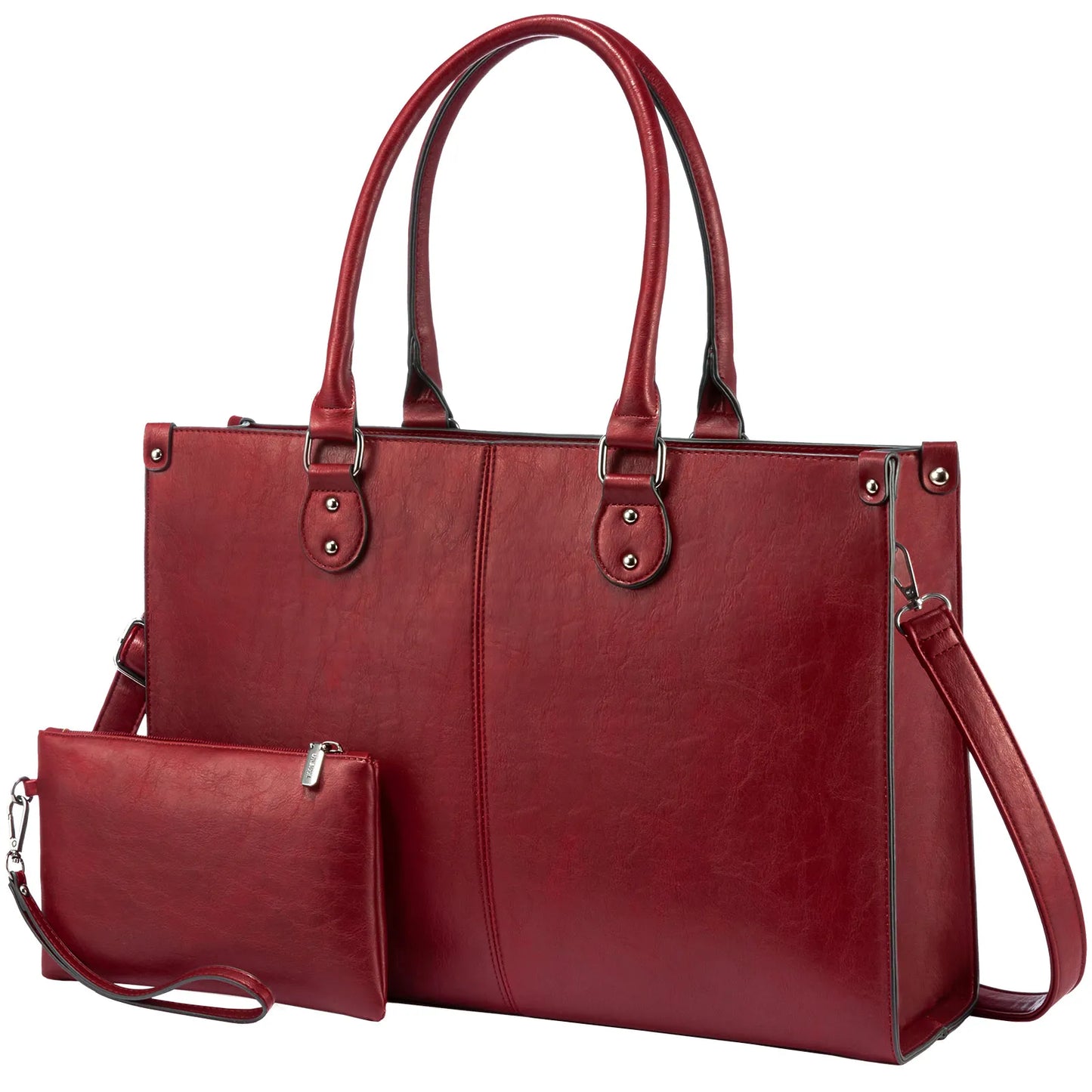 LOVEVOOK 2024 Hot Sale Vintage PU Leather Computer Bag Business Handbag Large Capacity Laptop Tote Work Bag Laptop Bag for Women