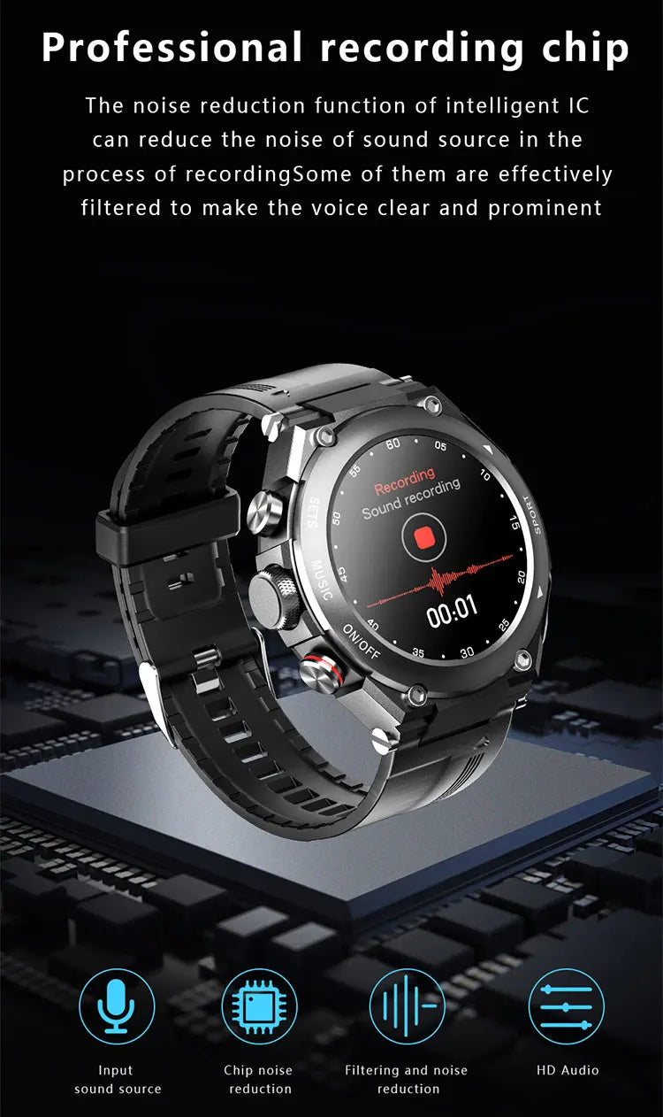 T92 Smart Watch with Earbuds 2-in-1 Music Player Heart Rate & Blood Pressure Monitor Waterproof IP67 Answer Calls with Earphones