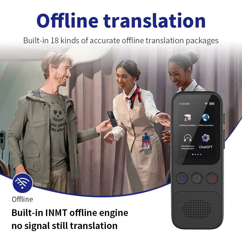 2025 NEW Portable Mini AI Translator Multi Languages Translation Device Intelligent Translator Machine Conferences Simultaneous