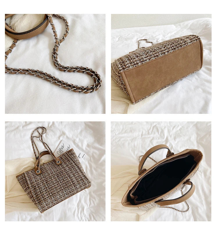Women Tote Bag Fashion Nylon Large Handbag Chains Shoulder Bags Ladies Big Messenger Bag, Shopping Bag