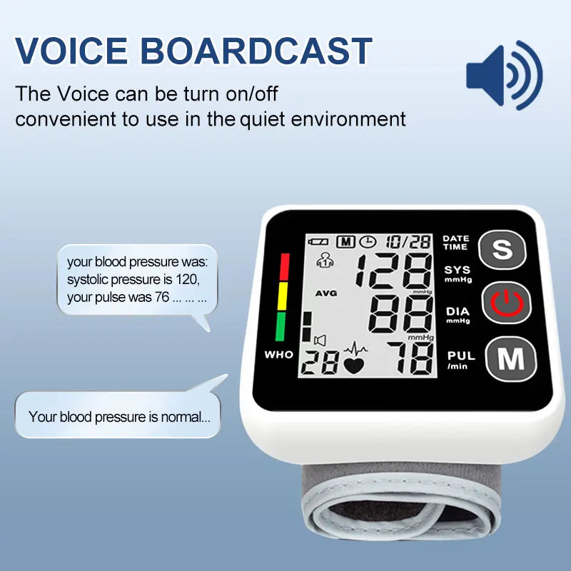 Rechargeable Wrist BP Monitor 24 Hour Blood Pressure Monitor