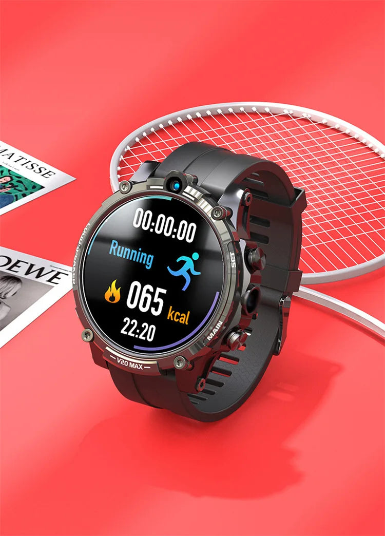 2023 V20 Customizable Men's Ladies Android Smart Watch GPS SIM Card WIFI 4G TikTok 5G Features IPS Display Rubber Answer Call