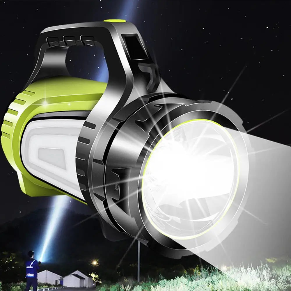 Super Bright USB Rechargeable Searchlight LED Flashlight Waterproof Ultra-Long Range Hand lamp Outdoor Hunting Fishing Light