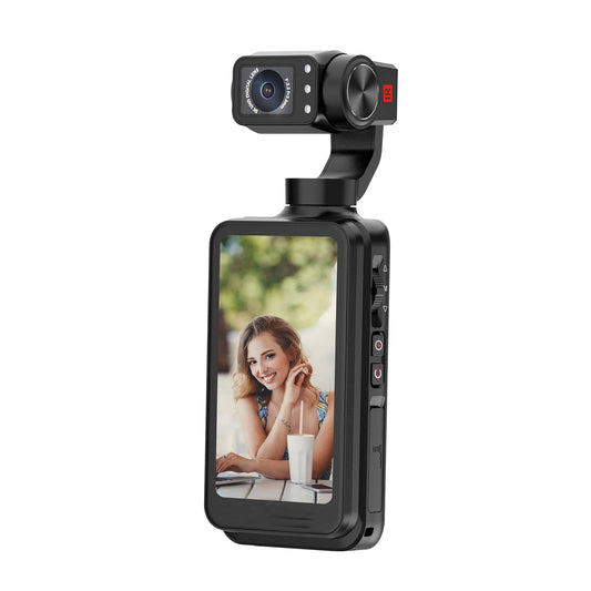Mini HD Video Camcorder with 5K Recording, 3.5 Inch IPS Display, Optical Zoom, Night Shot, Stabilizer and WiFi