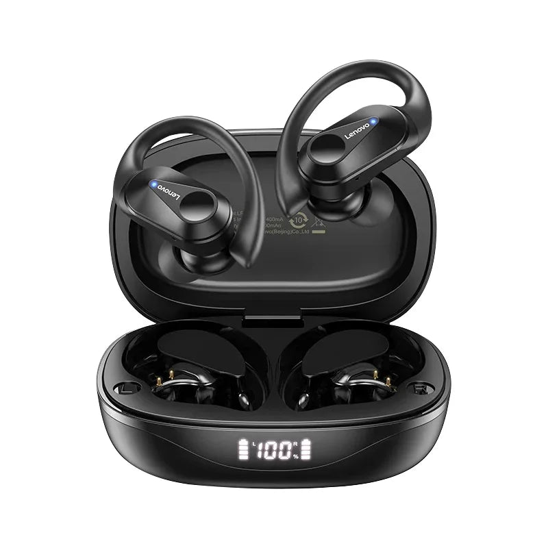 Lenovo LP75 Sports Wireless Earphones with Mics,Button Control, LED Power Display,Hifi Stereo Sound BT 5.3 TWS Headphones