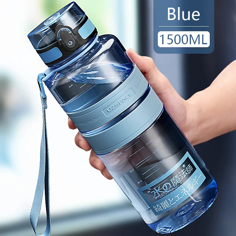 1.5/2L Sport Water Bottle Large capacity Portable leakproof Shaker Outdoor Fitness Bottle EcoFriendly Plastic Drinkware BPA Free