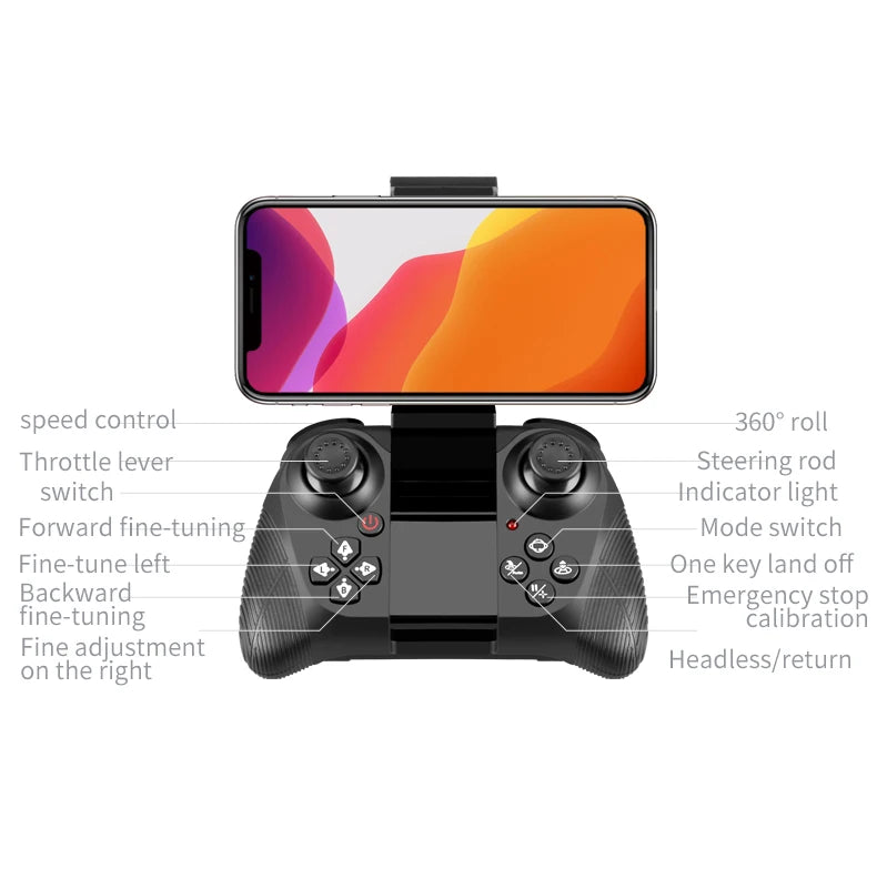 New V8 Mini Drone 4K 1080P HD Camera WiFi Fpv Air Pressure Altitude Hold Black Quadcopter RC Drone