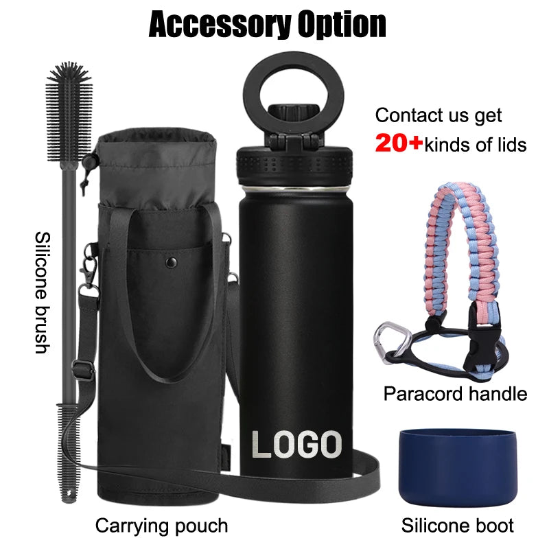 2024 Unique Magnet Water Bottle Design Logo Tripod Vacuum Thermos Flask Sports Magnet Water Bottle Phone Holder Travel Camping