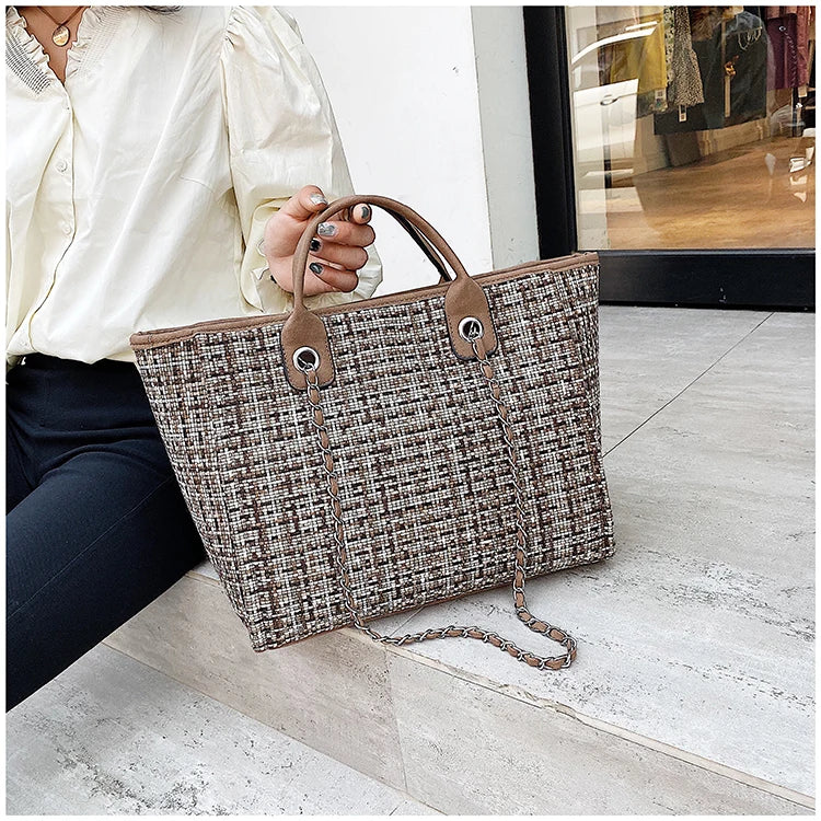 Women Tote Bag Fashion Nylon Large Handbag Chains Shoulder Bags Ladies Big Messenger Bag, Shopping Bag