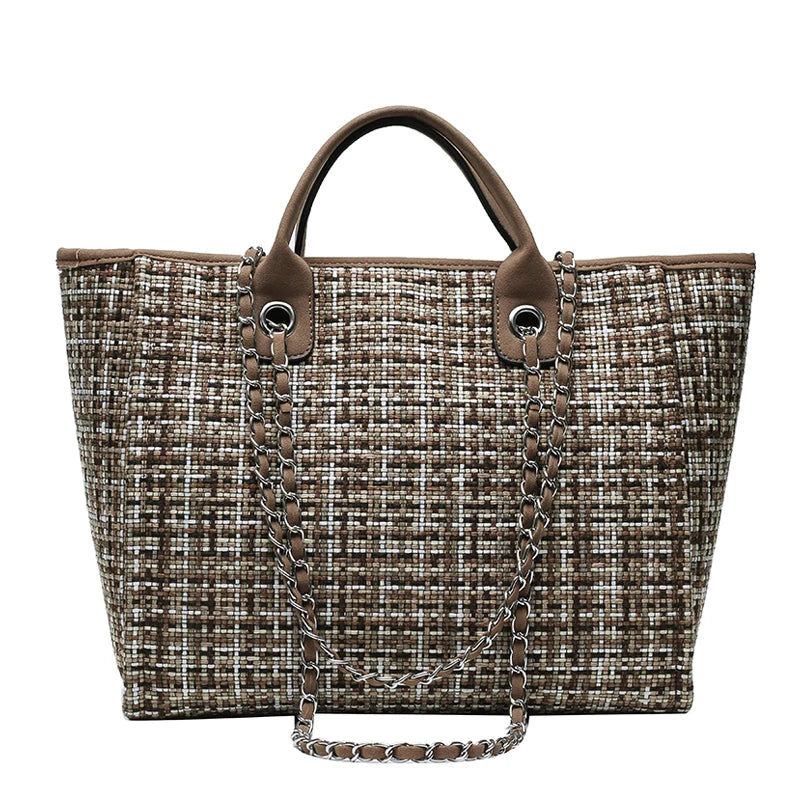 Women Tote Bag Fashion Nylon Large Handbag Chains Shoulder Bags Ladies Big Messenger Bag, Shopping Bag