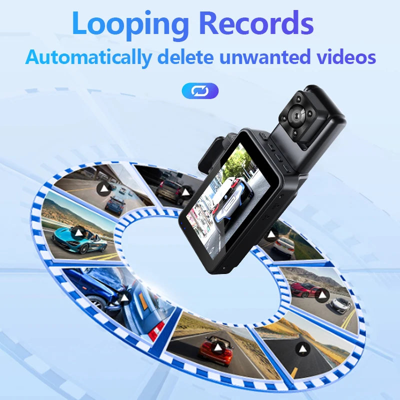 Dual Lens Car Dash Camera with Full HD 1080P IPS Screen WIFI APP Control Function-Black Box Video Recorder in Black Color
