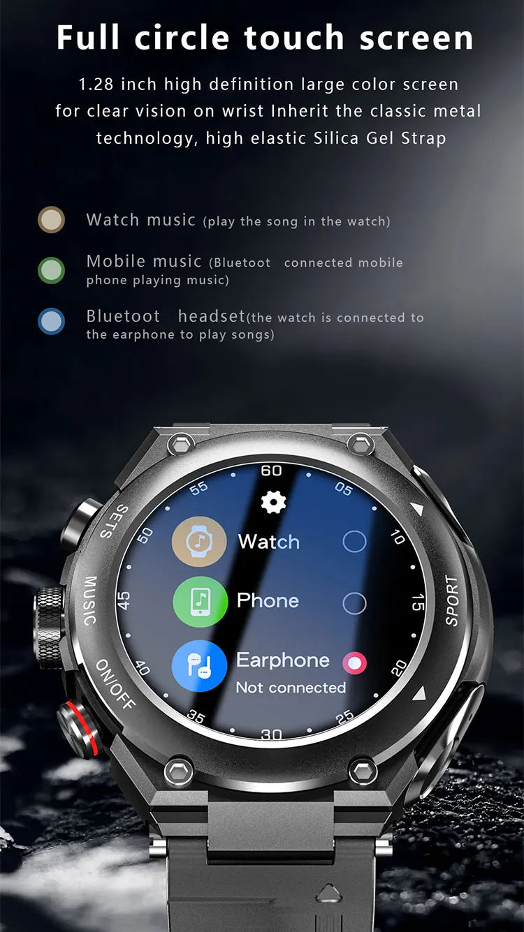T92 Smart Watch with Earbuds 2-in-1 Music Player Heart Rate & Blood Pressure Monitor Waterproof IP67 Answer Calls with Earphones