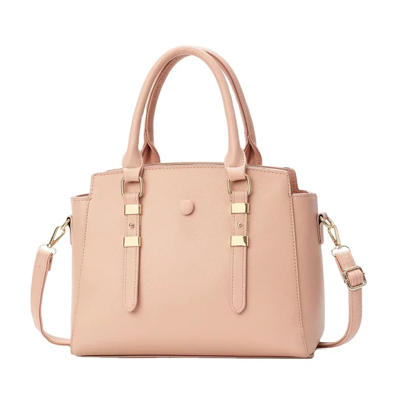 2024 New Women's Large-Capacity Retro Leisure Bag Casual Tote Oblique Straddle One-Shoulder Handbag Zipper Pure Color Simple