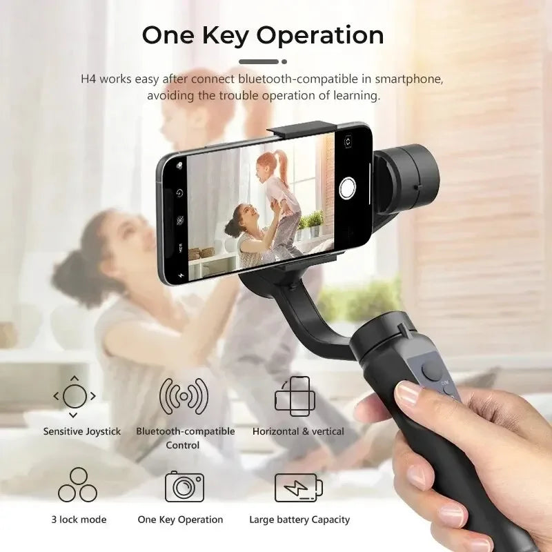 H4 3 Axis Handheld Smartphone F6 Gimbal Stabilizer Cellphone for Action Camera Phone Video Record Face Tracking VLOG Selfie