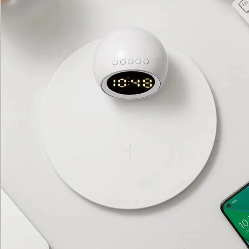 Yapears Wireless Chargers QI Phone Charger Adapter Multifunction Alarm Clock 15W Fast Charging With Led Night Light