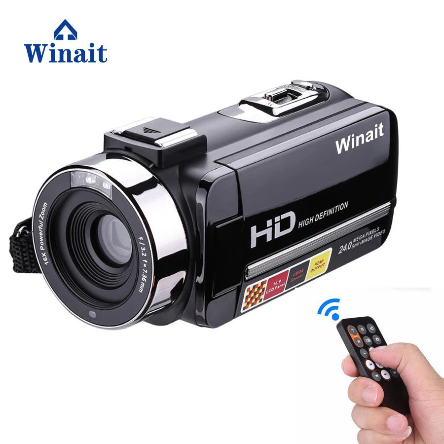 Popular Professional HDV Night Vision Recorder Camcorder Full hd 1080p 24mp Remote Control Mini Camera Digital Video Camera