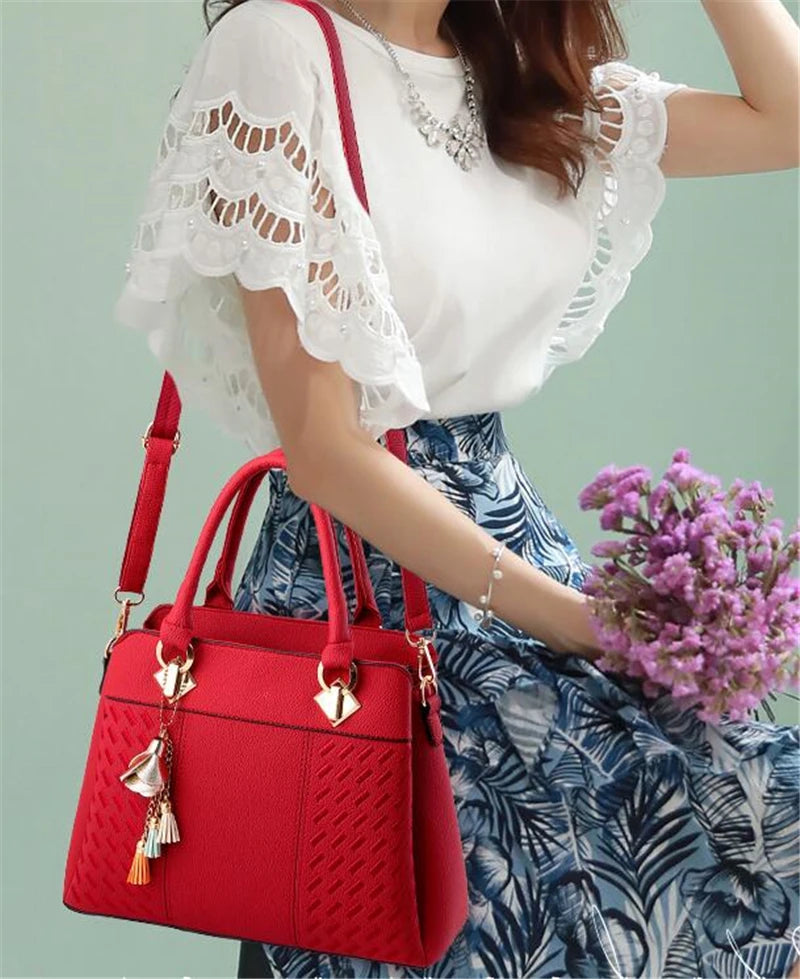 Gusure Luxury Handbag Women Crossbody Bag with Tassel hanging Large Capacity Female Shoulder Bags Embroidery Tote bag