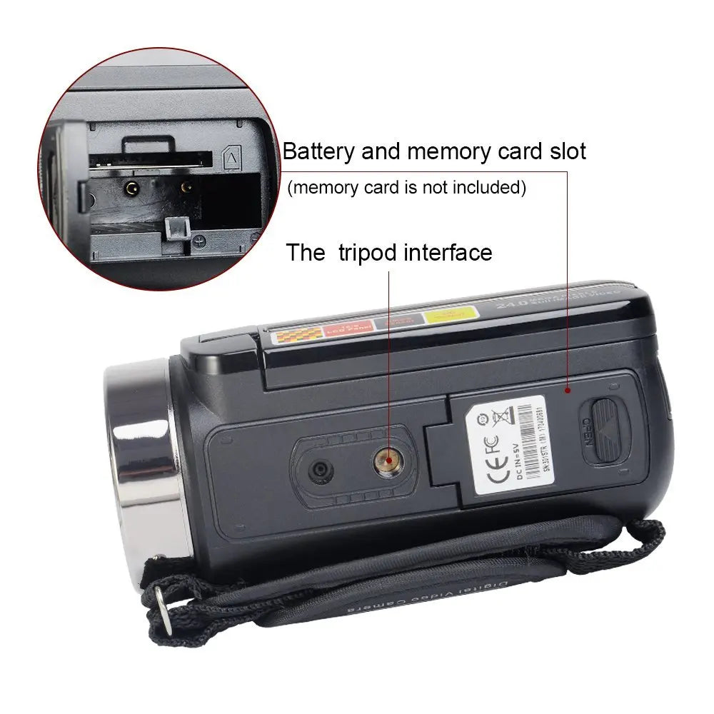 Popular Professional HDV Night Vision Recorder Camcorder Full hd 1080p 24mp Remote Control Mini Camera Digital Video Camera