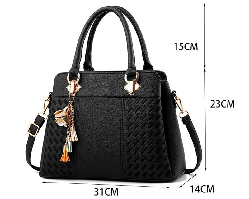 Gusure Luxury Handbag Women Crossbody Bag with Tassel hanging Large Capacity Female Shoulder Bags Embroidery Tote bag