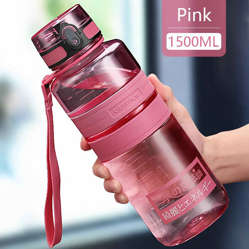 1.5/2L Sport Water Bottle Large capacity Portable leakproof Shaker Outdoor Fitness Bottle EcoFriendly Plastic Drinkware BPA Free