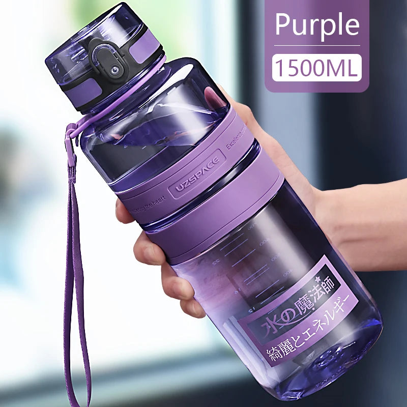 1.5/2L Sport Water Bottle Large capacity Portable leakproof Shaker Outdoor Fitness Bottle EcoFriendly Plastic Drinkware BPA Free