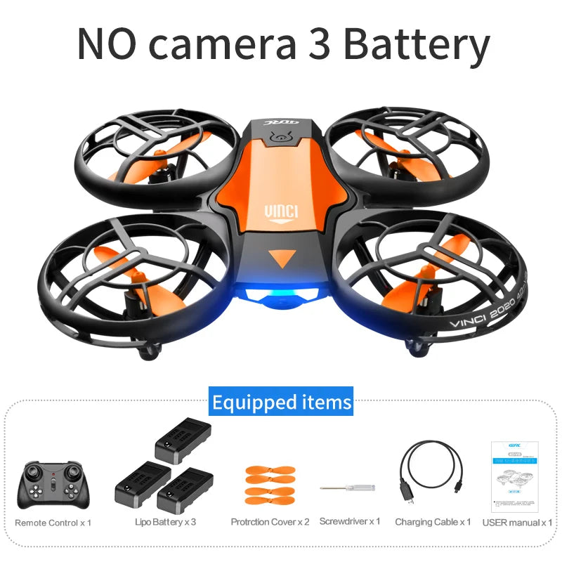 New V8 Mini Drone 4K 1080P HD Camera WiFi Fpv Air Pressure Altitude Hold Black Quadcopter RC Drone