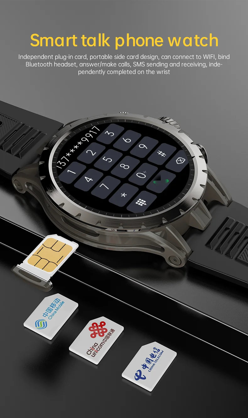 Reloj Inteligente Con Tarjeta Sim AMOLED 3+32GB Pago De Frecuencia Cardiaca SOS Admite NFC WIFI Q85 Reloj Inteligente 4g