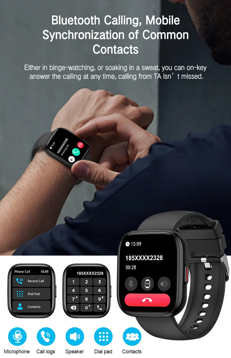 New 2024 Customized P114 Multilingual Translation Smart Watch with Multiple Exercise Modes Health Monitor Sport Watch