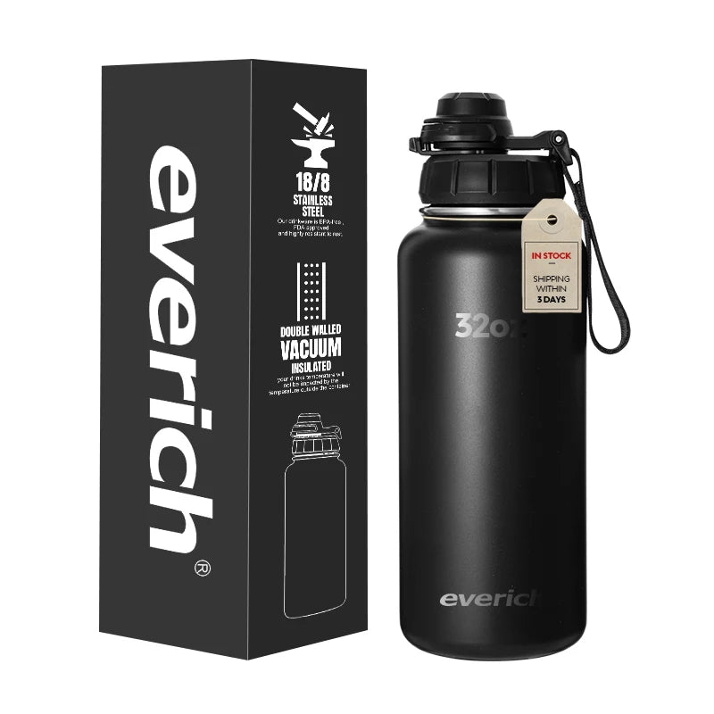 32oz Classical 304 Stainless Steel Electrolytic Polishing Layer Double Wall Insulated Vacuum Flask Sports Water Bottle