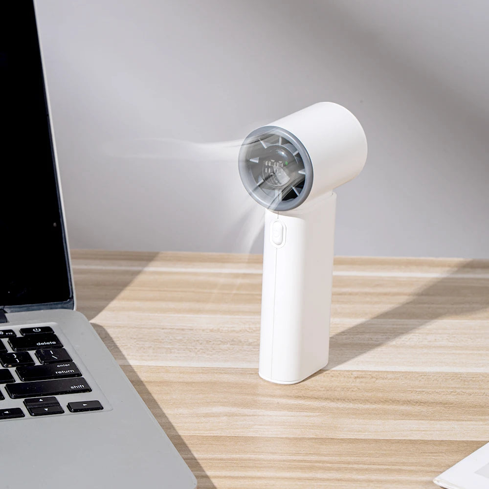 Intelligent Portable 2400mAh Lightweight Handheld High Speed Fan Rechargeable Handheld Small Lightweight Outdoor Air Cooling Fan
