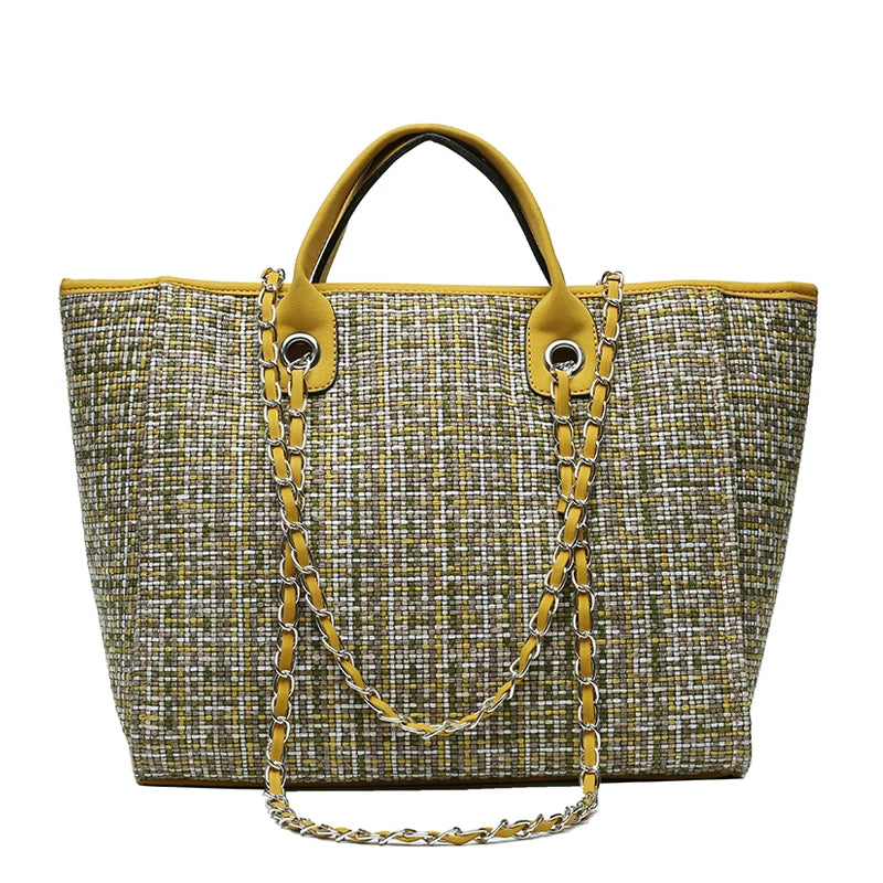 Women Tote Bag Fashion Nylon Large Handbag Chains Shoulder Bags Ladies Big Messenger Bag, Shopping Bag