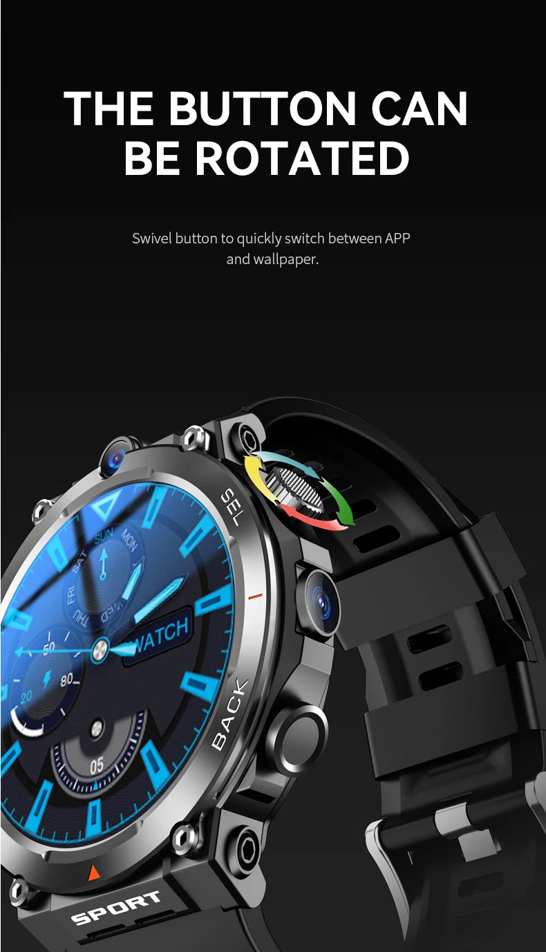 2024 4G 5G Smart Watch H10 WiFi GPS Dual Camera Video Call NFC 4+64GB 900MAH Battery Android Sport Smart Watch