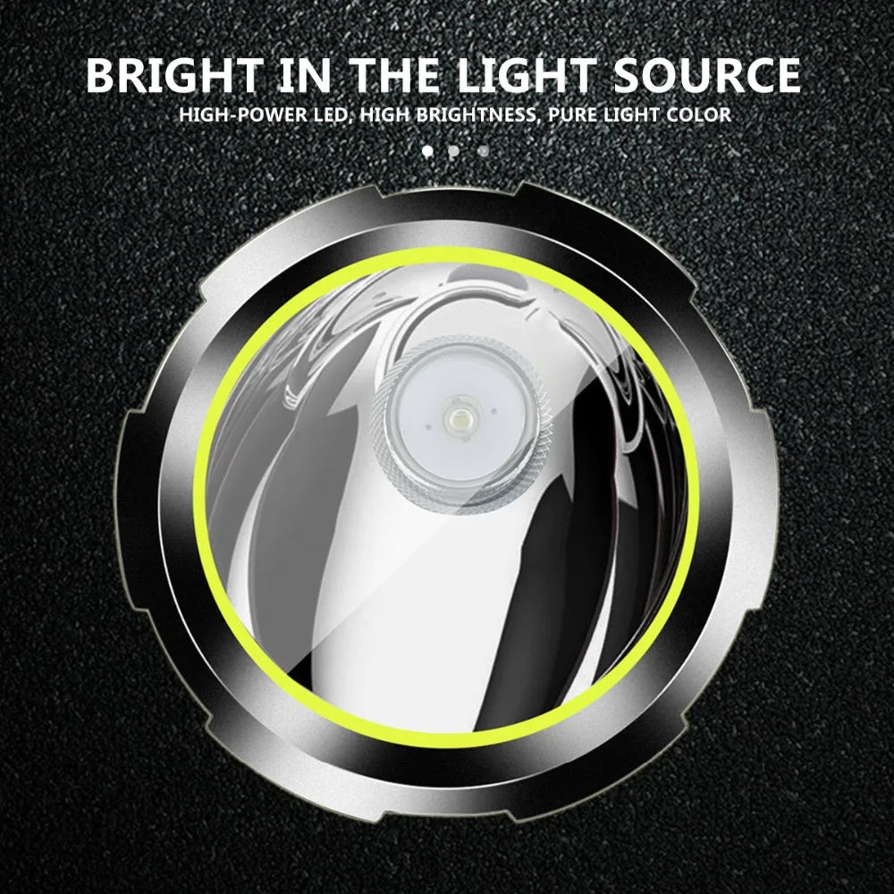 Super Bright USB Rechargeable Searchlight LED Flashlight Waterproof Ultra-Long Range Hand lamp Outdoor Hunting Fishing Light