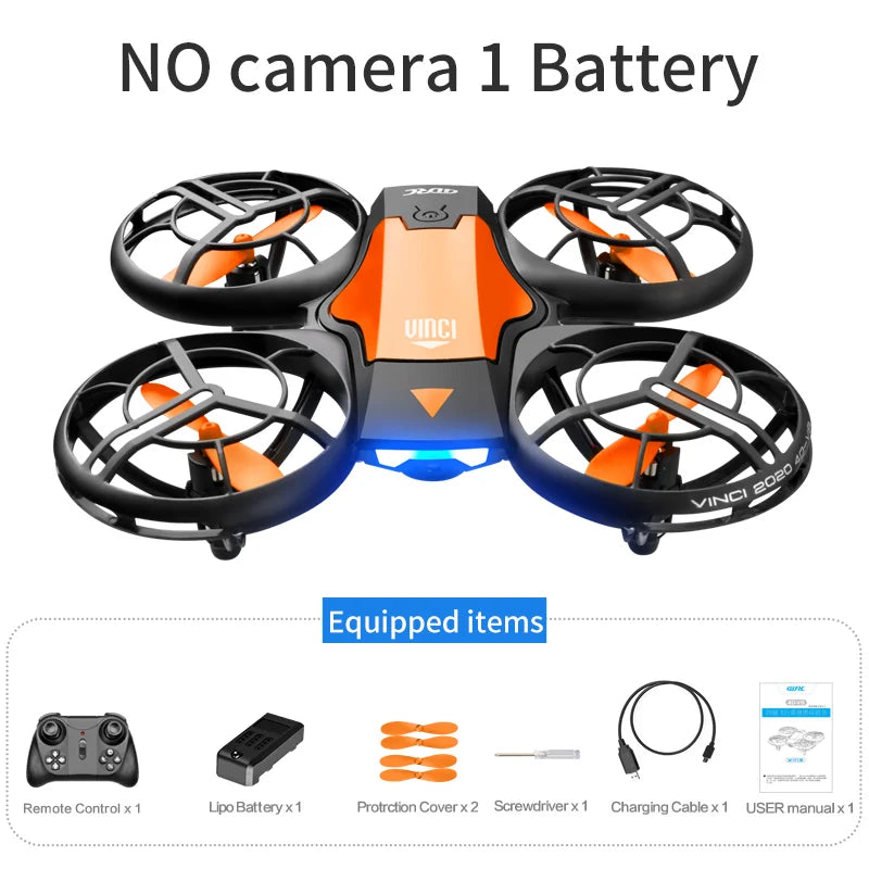 New V8 Mini Drone 4K 1080P HD Camera WiFi Fpv Air Pressure Altitude Hold Black Quadcopter RC Drone