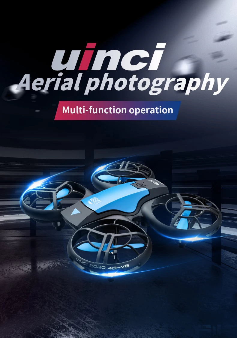 New V8 Mini Drone 4K 1080P HD Camera WiFi Fpv Air Pressure Altitude Hold Black Quadcopter RC Drone