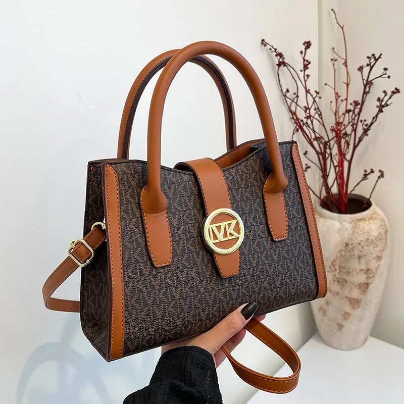 PU Material Women's Handbag, Multi-functional Portable Single-shoulder Bag, Zipper Closure, Leather Lining Bag 5071